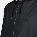 Courrèges windbreaker, black nylon jacket, luxury outerwear, designer windbreaker, autumn-winter fashion