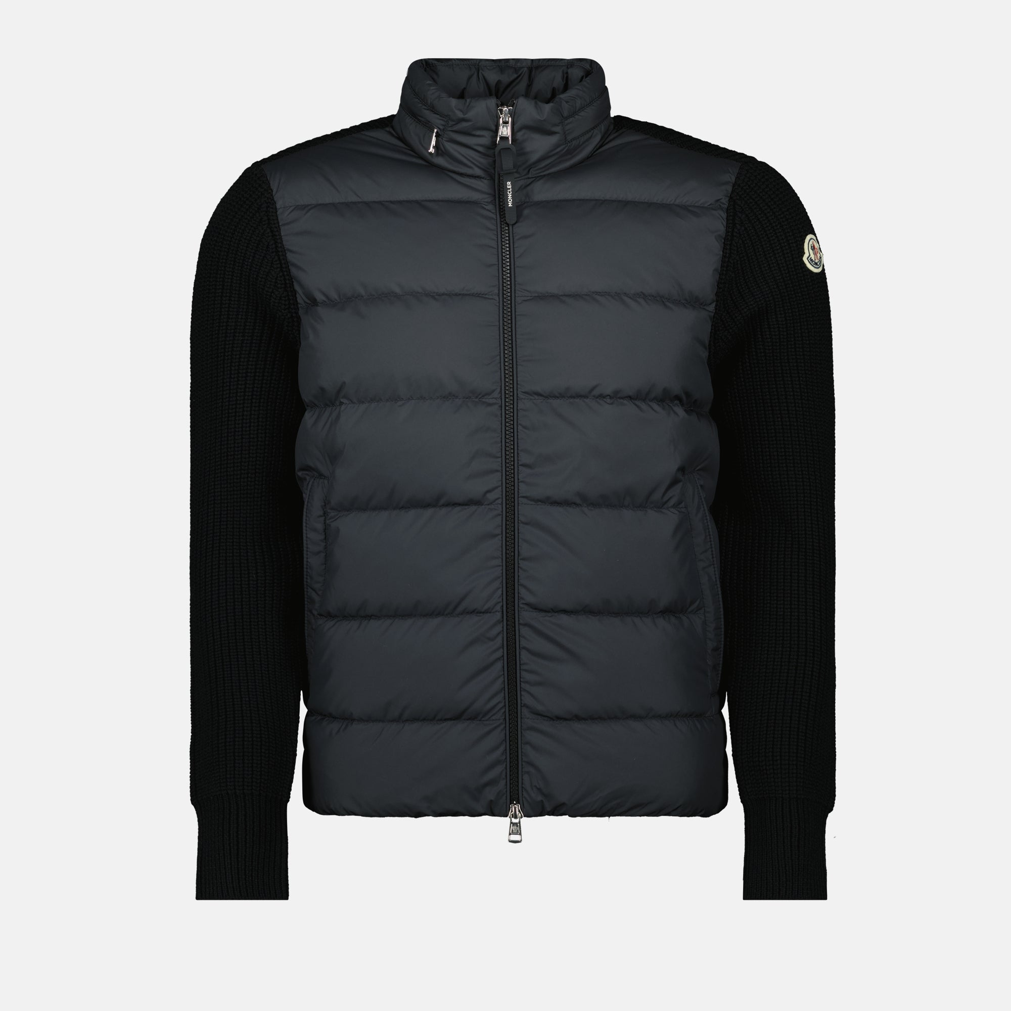 Moncler jacket, bi-material outerwear, men's fashion, autumn-winter jacket, stylish outerwear