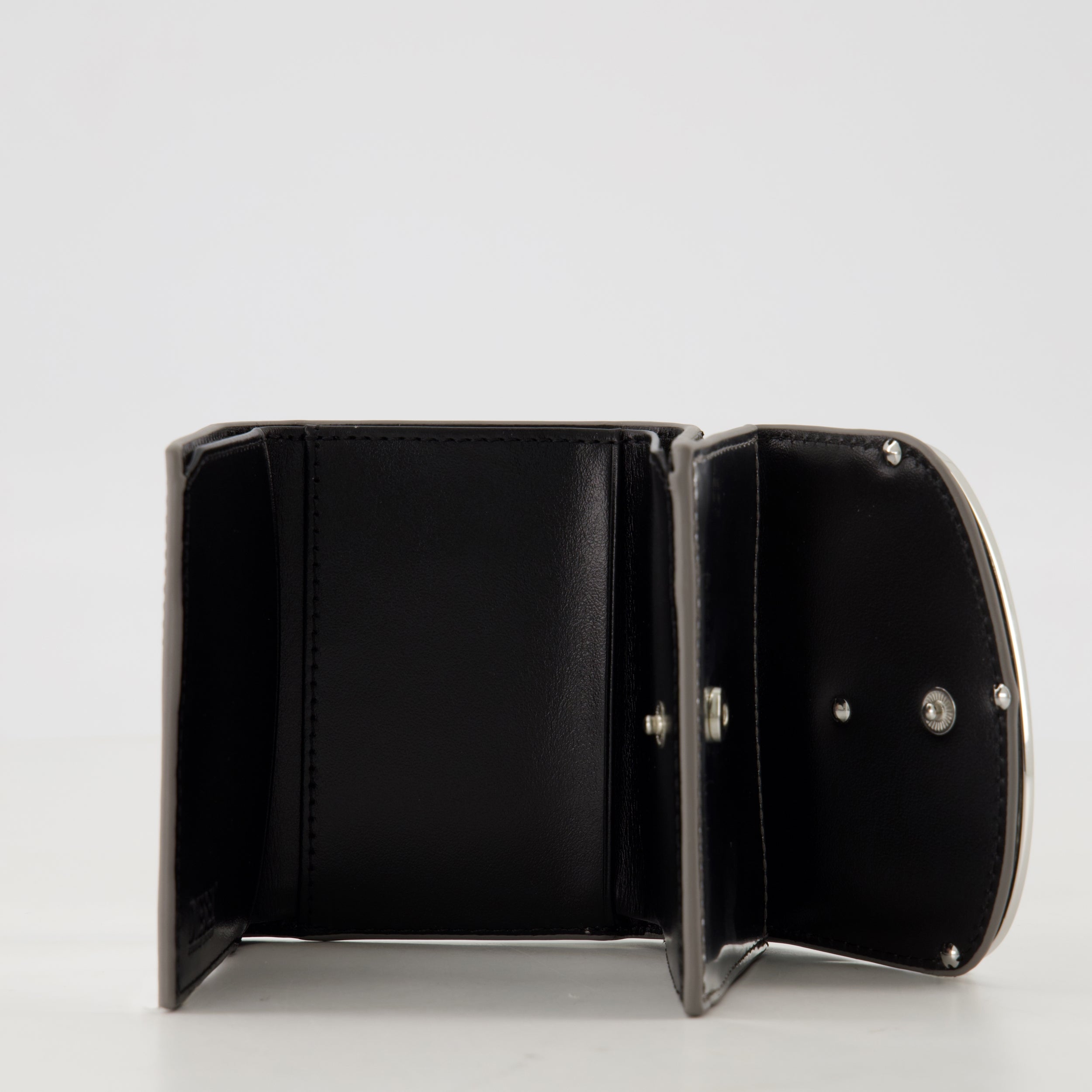 Diesel wallet, silver leather wallet, tri fold wallet, women's accessories, compact wallet