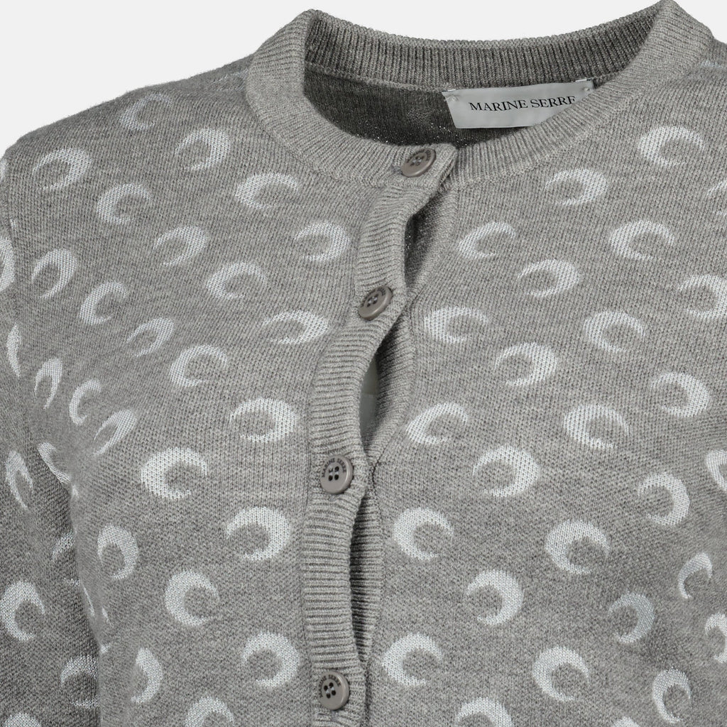 Moon cardigan, Marine Serre cardigan, autumn winter fashion, wool cardigan, timeless knitwear