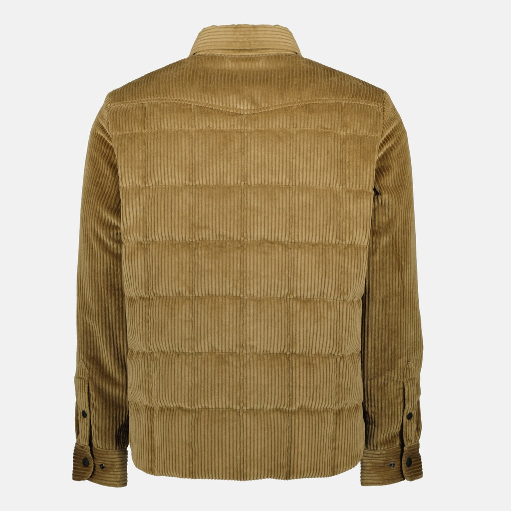Gelt down shirt, Moncler Grenoble, brown shirt, Autumn-Winter 2025, corduroy outerwear