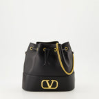 Mini Bucket Bag i Svart Nappa-lær
