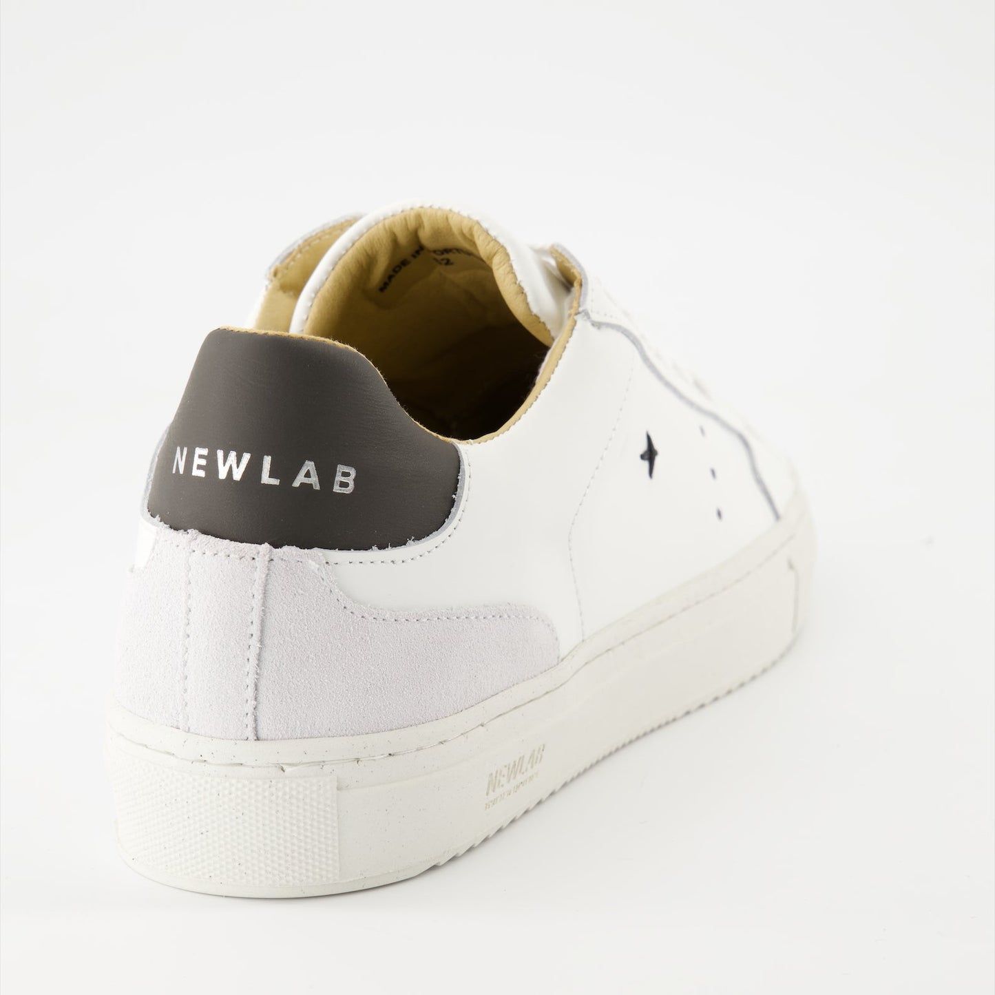 luxury sneakers, white-black leather sneakers, NL10 sneakers, New Lab collection, high-end footwear