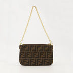 Fendi Baguette Pouch, FF Fabric, Jacquard Pouch, Luxury Accessories, Fashion Handbag