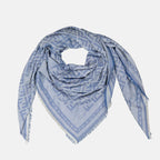 FF shawl, blue wool shawl, designer accessories, Fendi shawl, luxury fashion accessory