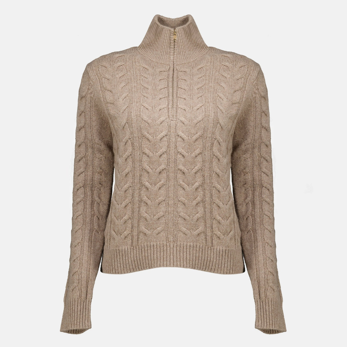 Zip-Knit Cashmere-Pullover