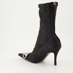Image of Diesel Venus Denim Ankle Boots by Diesel for Women - Season Autumn-Winter 2024 - Back Right Three-Quarter View