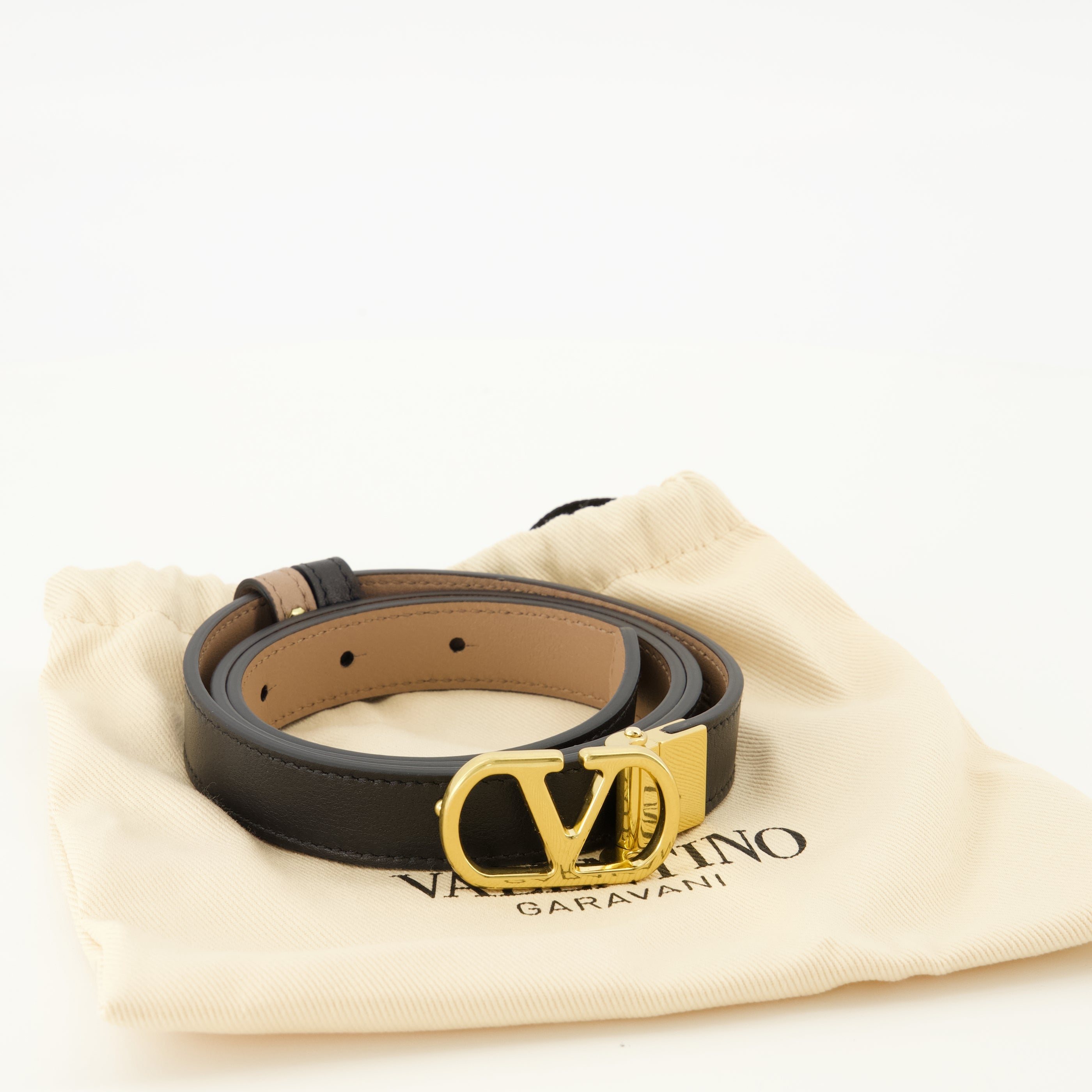 Cintura Reversibile Vlogo Beije e Nera 20 mm