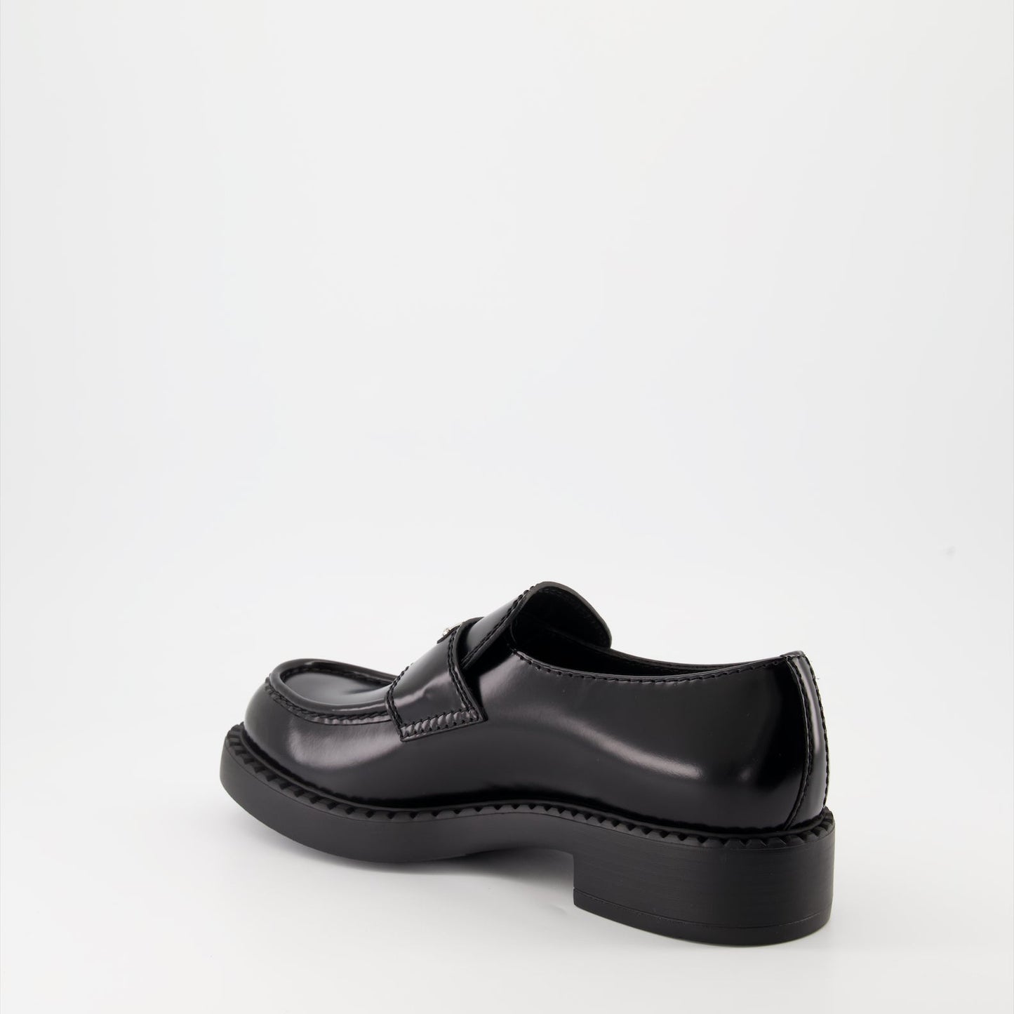 Prada moccasins, luxury leather shoes, black mocassins, designer footwear, Autumn-Winter collection