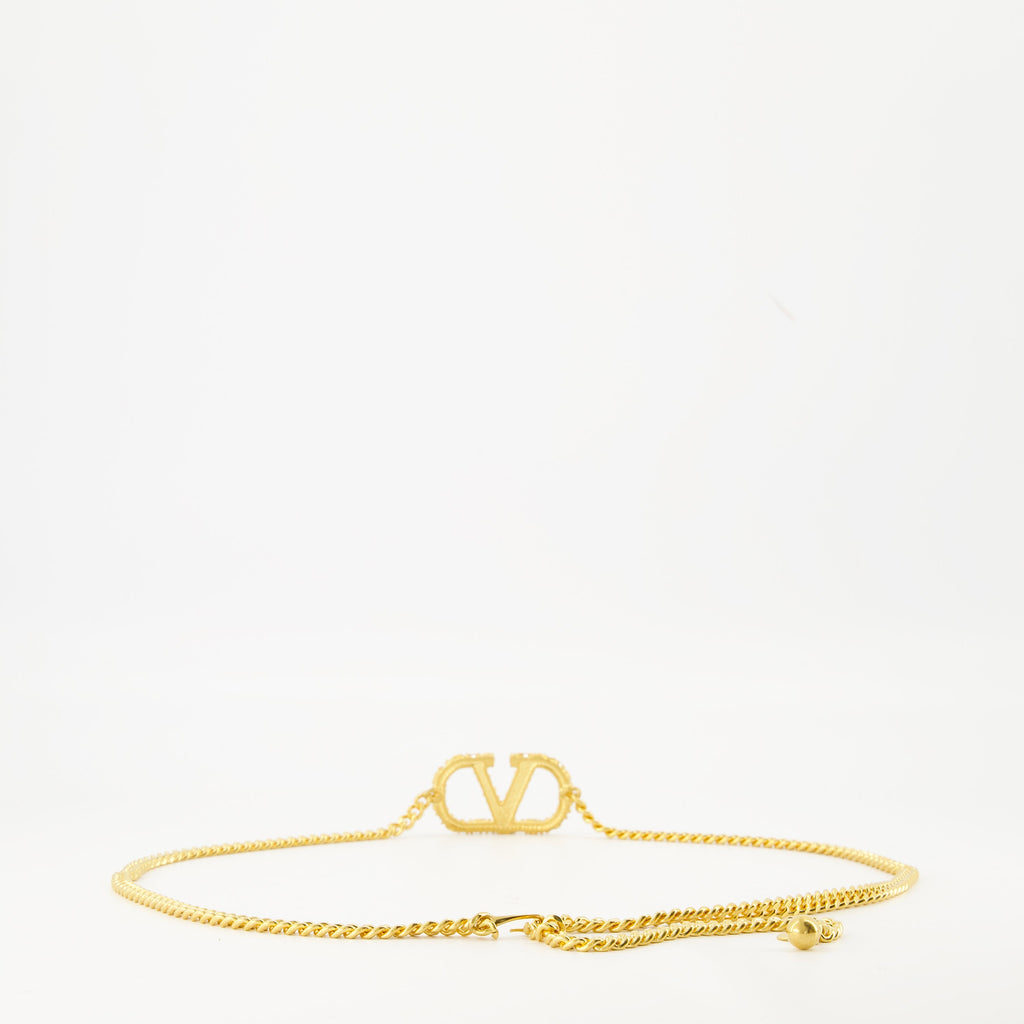 Vlogo chain belt, Valentino accessory, gold chain belt, Swarovski crystals belt, Autumn-Winter 2025