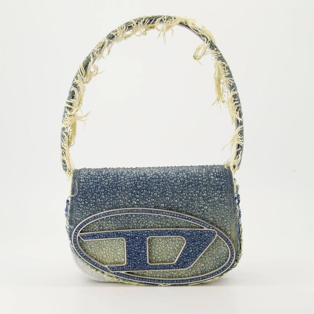 Diesel, denim bag, strass bag, luxury accessories, 1DR bag