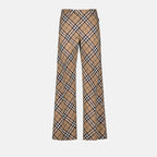 Image of Plaid Wool Trousers by Burberry for Men - Season Autumn-Winter 2024 - Front View