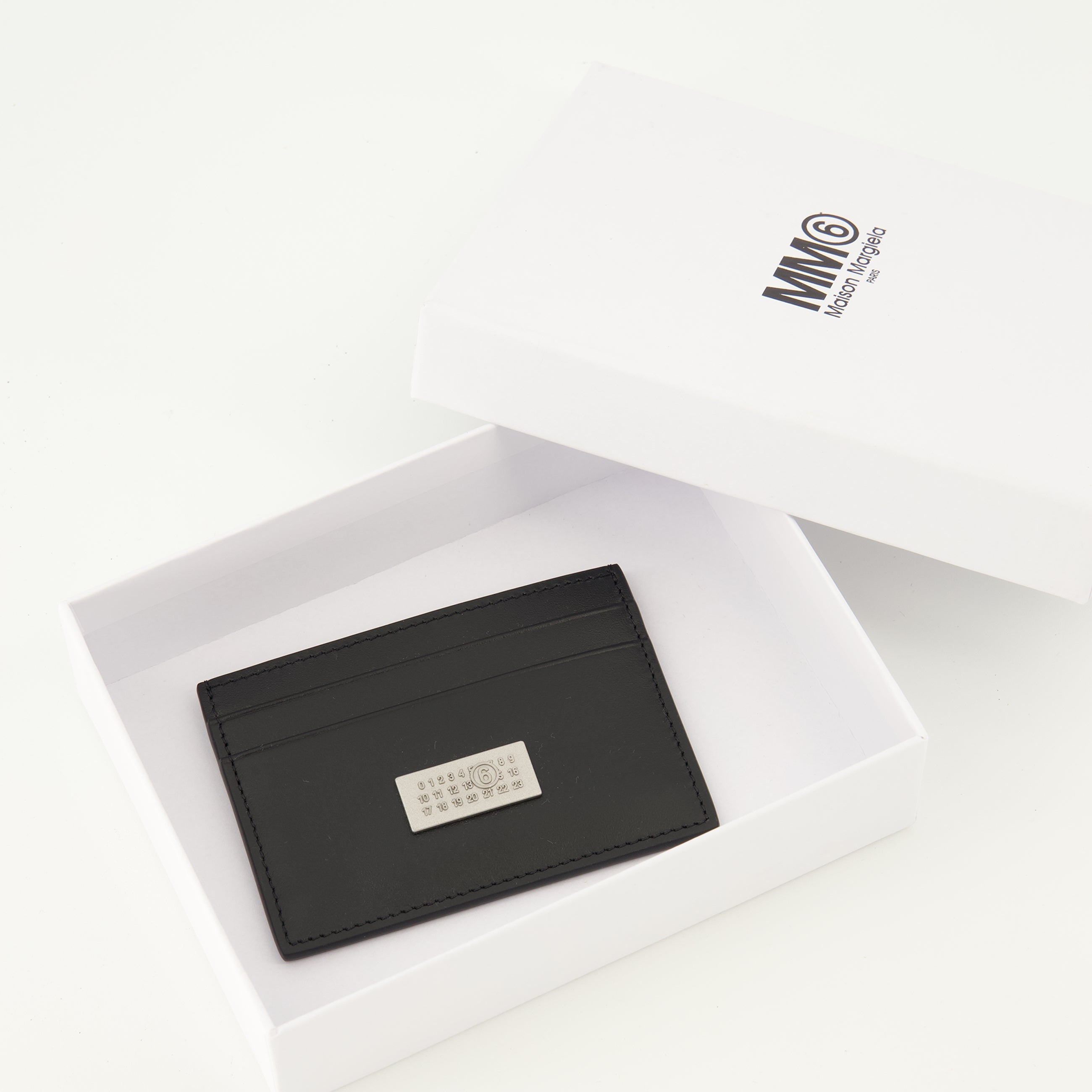 card holder, MM6, calf leather, black accessory, practical design