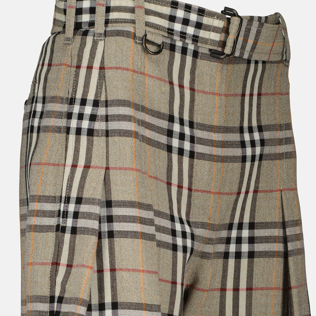 Imagen de Pantalones Beiges con Cuadros de Burberry para Mujeres - Temporada Otoño-Invierno 2025 - Vista de Detalle 1