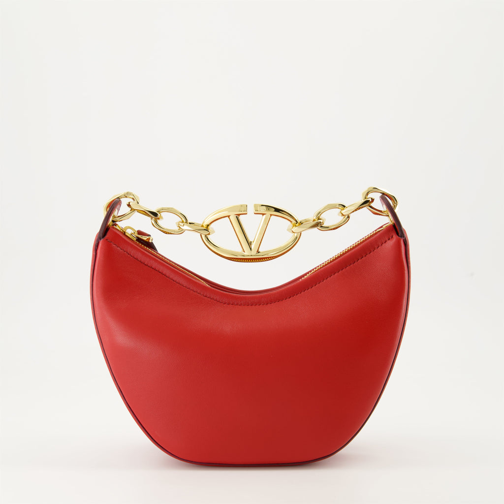Image of VLogo Moon Hobo Bag in Nappa Leather by Valentino Garavani for Women - Season Autumn-Winter 2024 - Front View