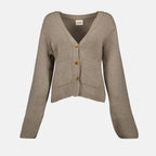 Image of Scarlet Cashmere Cardigan by Khaite for Women - Season Spring-Summer 2025 - Front View