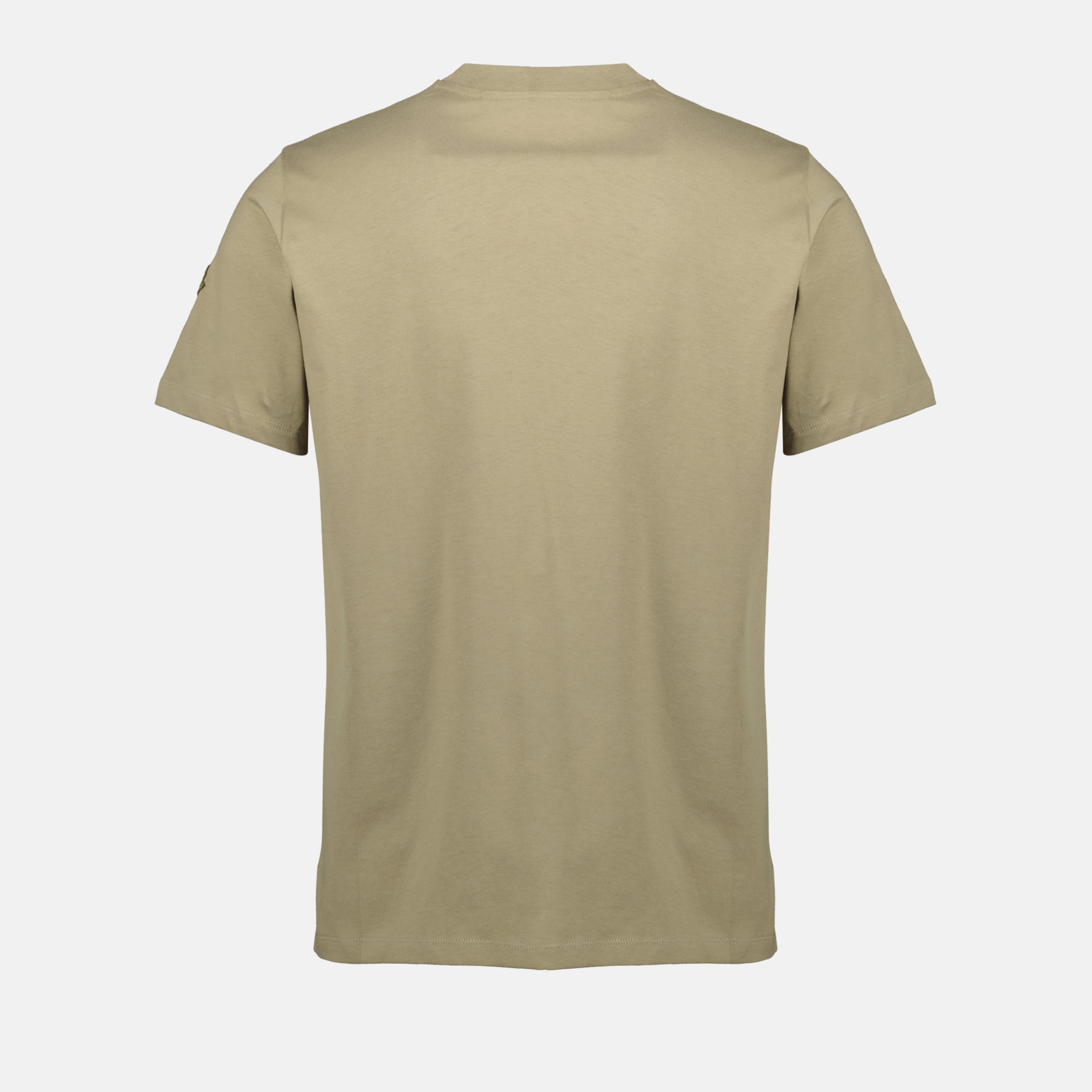 green t-shirt, Moncler logo shirt, cotton t-shirt, spring/summer collection, casual wear