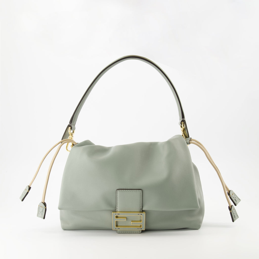 Fendi Mamma Baguette, matcha green bag, leather handbag, designer accessories, women’s fashion