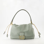 Fendi Mamma Baguette, matcha green bag, leather handbag, designer accessories, women’s fashion