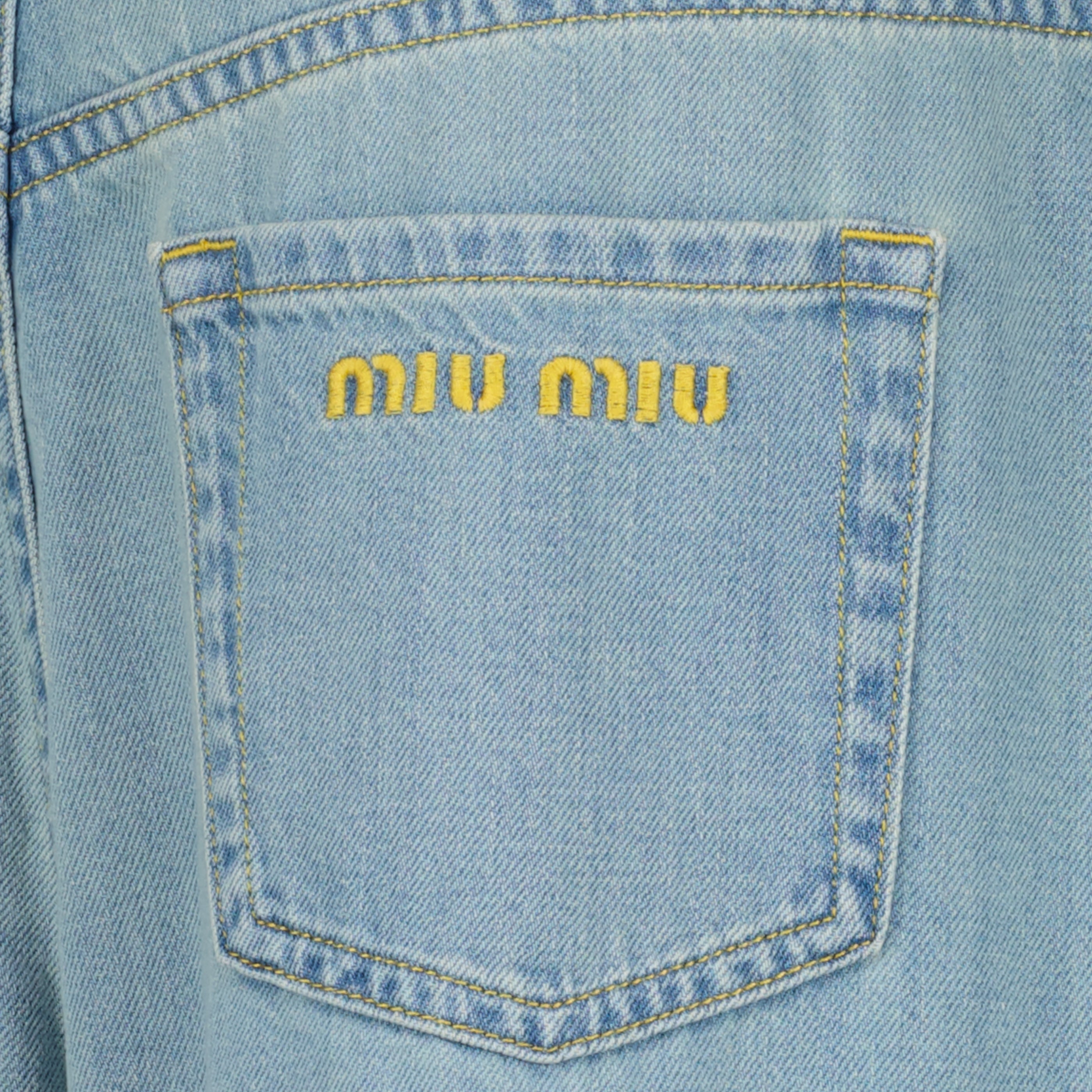 Image of Wide Leg Jeans by Miu Miu for Women - Season Spring-Summer 2026 - Detail View 1
