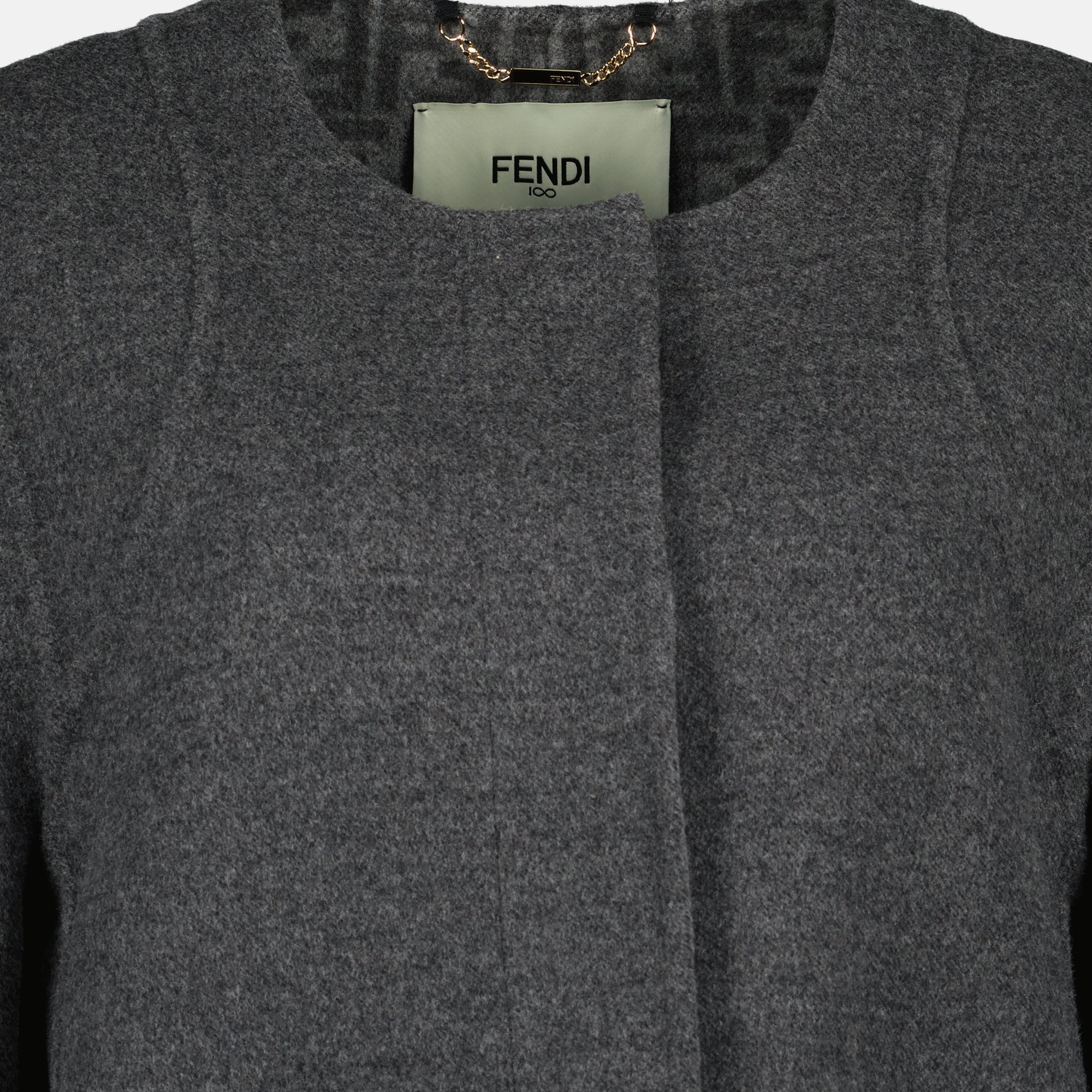 Fendi coat, wool coat, autumn winter fashion, FF logo, grey coat