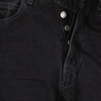 Image of V-Waist Long Baggy Denim Jeans by Saint Laurent for Women - Season Autumn-Winter 2025 - Detail View 1