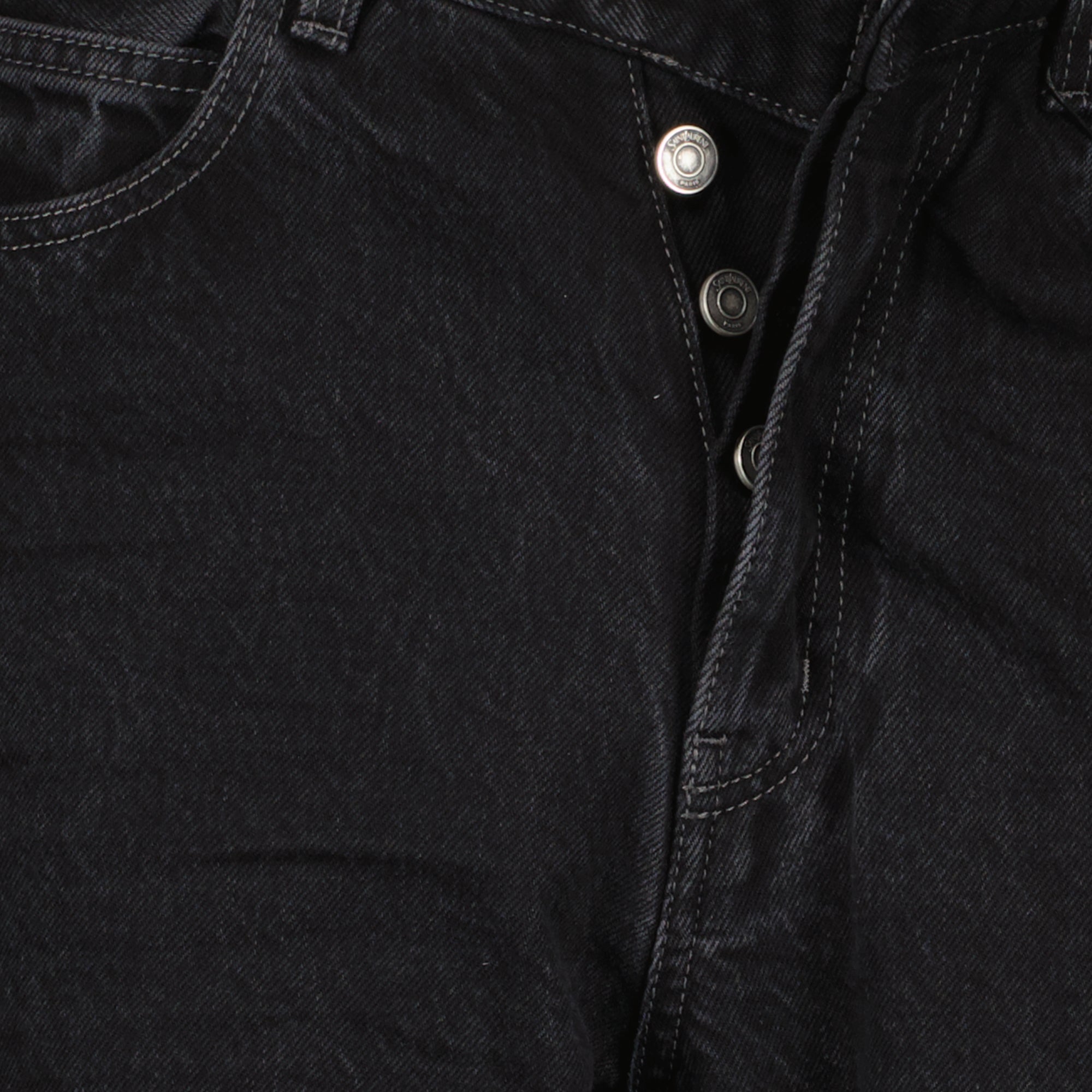 Saint Laurent jeans, baggy denim, V-Waist jeans, black denim jeans, luxury denim