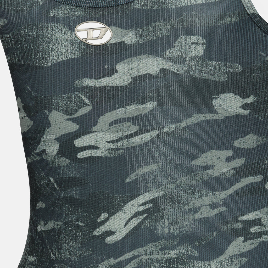 military swimsuit, Diesel swimsuit, stylish swimwear, women's swimwear, high-cut swimsuit