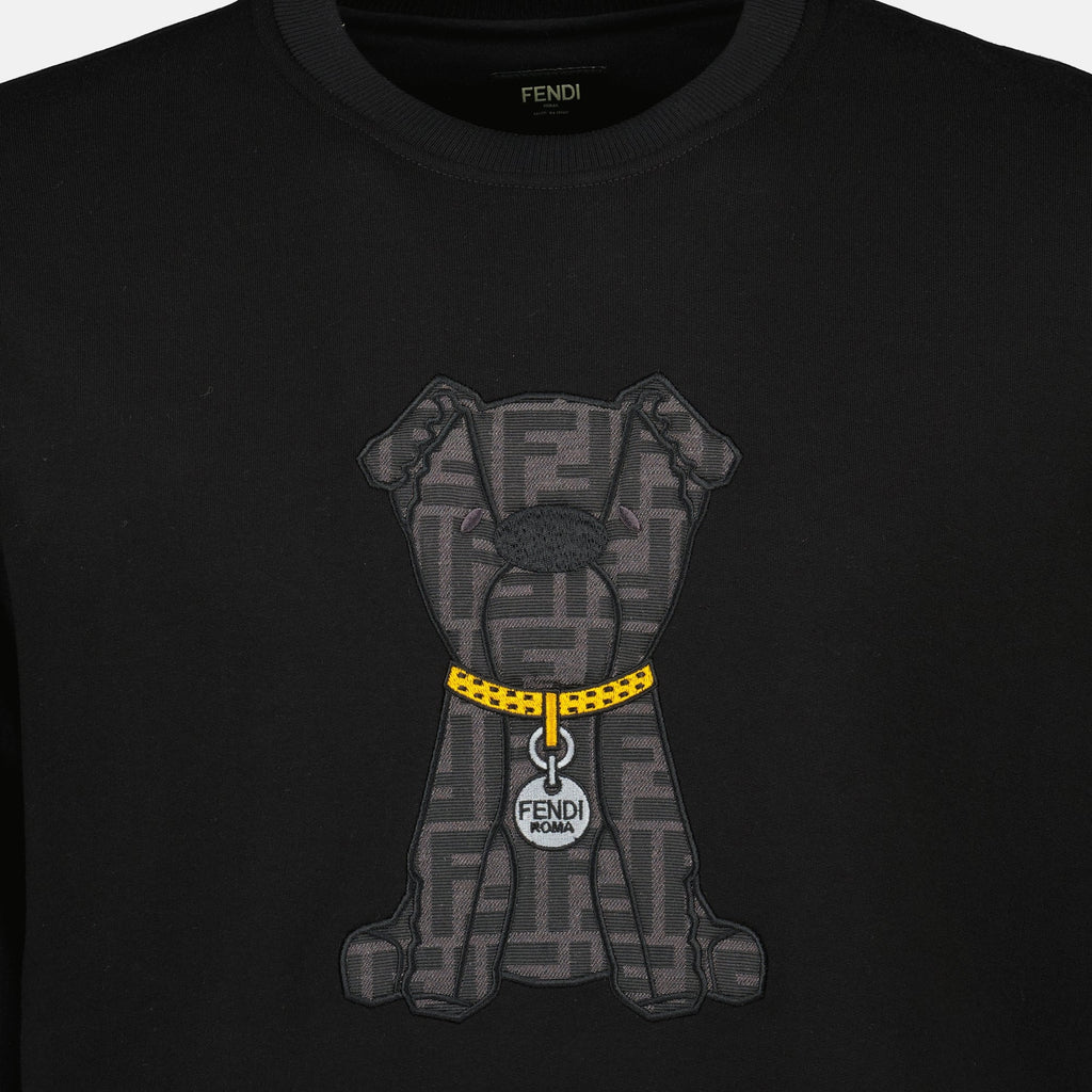 Image of Fendi Black Printed Sweatshirt - Men by Fendi for Men - Season Spring-Summer 2026 - Detail View 2