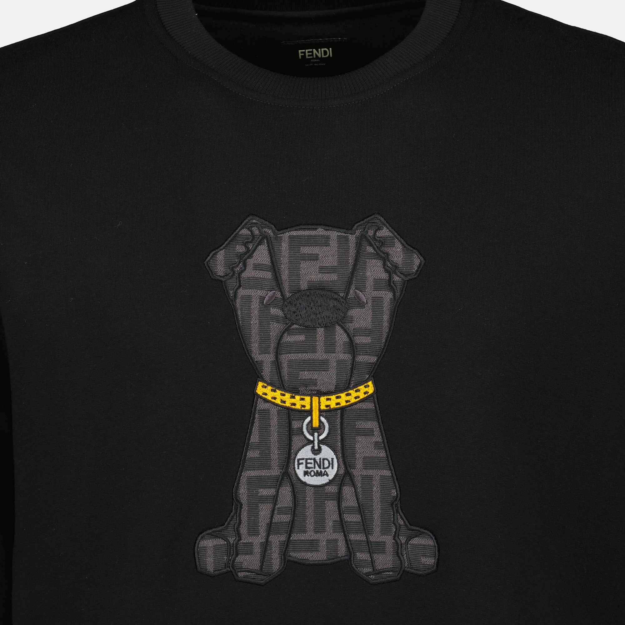 Image of Fendi Black Printed Sweatshirt - Men by Fendi for Men - Season Spring-Summer 2026 - Detail View 2