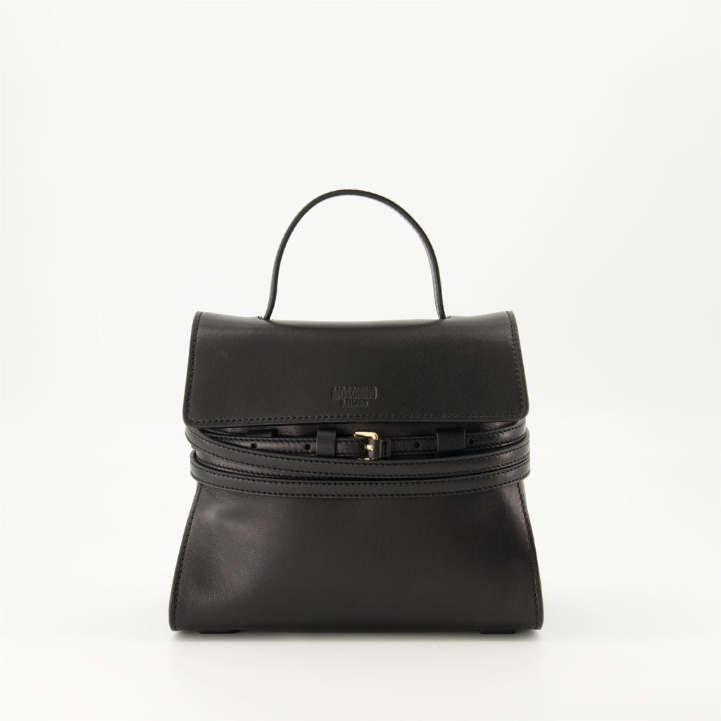 Moschino, Tie Me bag, nappa leather bag, designer handbag, elegant accessory