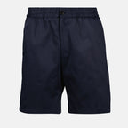 Image de shorts en coton navy par Ami PARIS pour hommes - Saison Printemps-Été 2025 - Vue de face