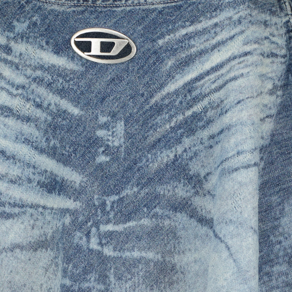 Diesel skirt, denim skirt, faded blue skirt, autumn winter fashion, contemporary women's wear