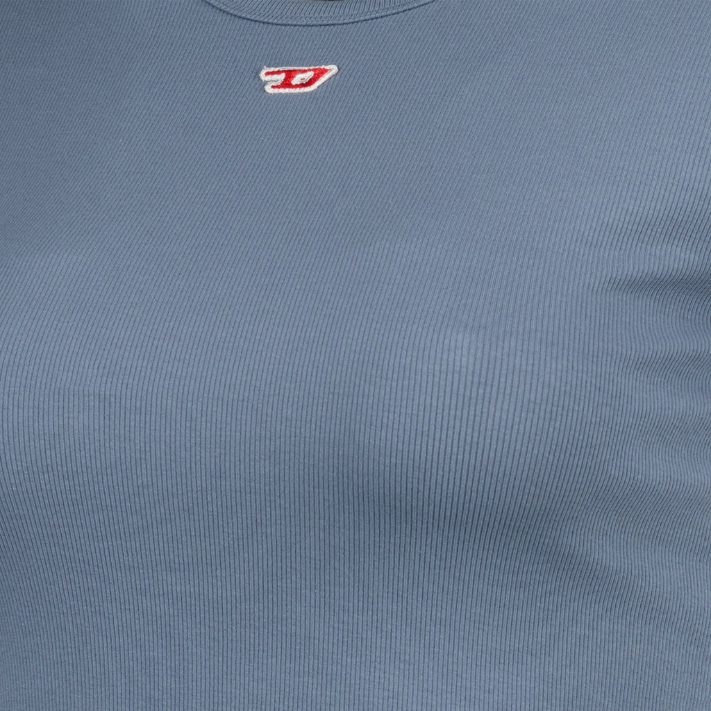 blue t-shirt, T-Ele-Long, cotton blend top, logo embroidered tee, Spring-Summer collection