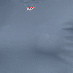 blue t-shirt, T-Ele-Long, cotton blend top, logo embroidered tee, Spring-Summer collection