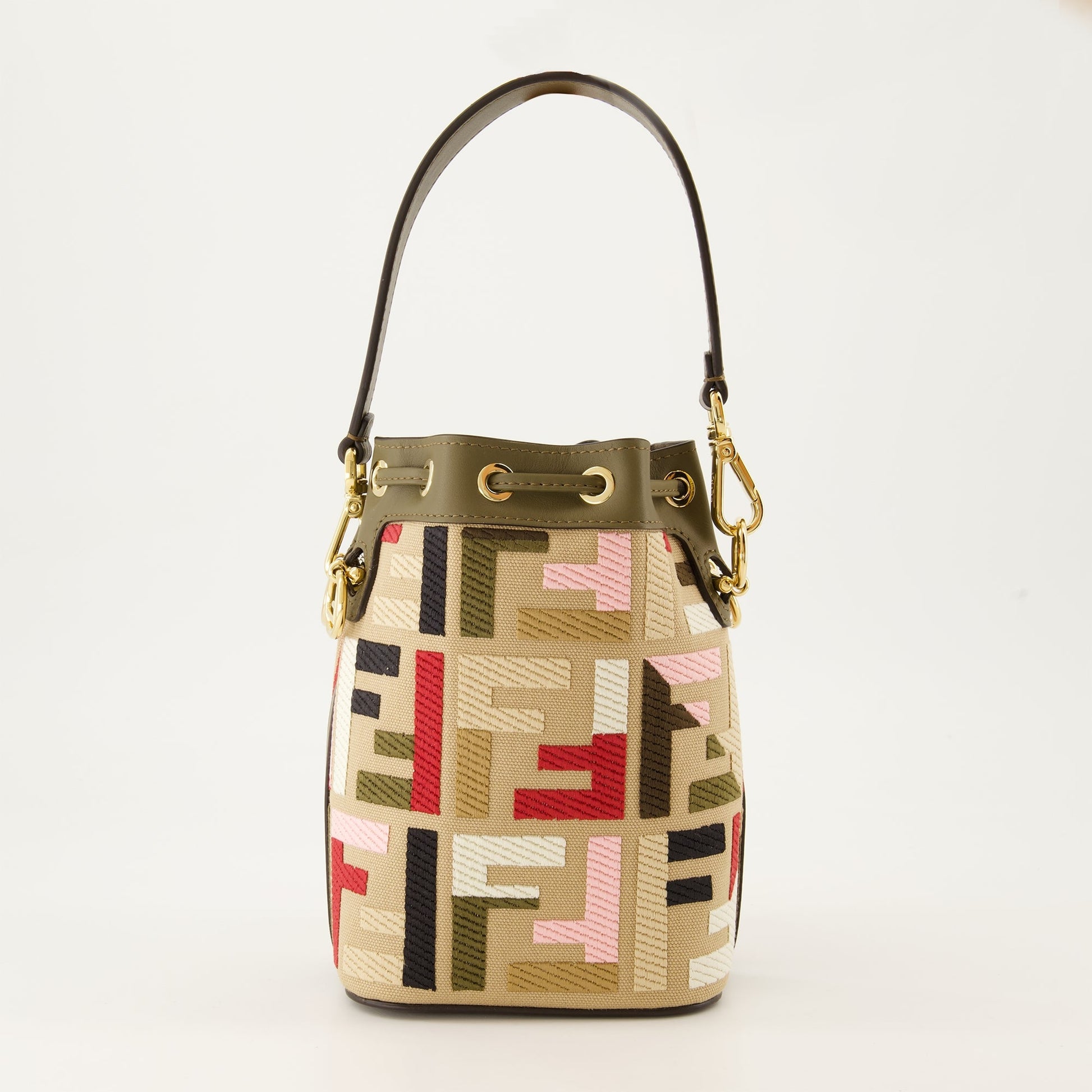 FF canvas bag, embroidered leather bag, Mon Trésor, luxury handbag, multicolor bag