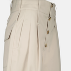 Image of Tailored Pleated Trousers by Moschino for Women - Season Spring-Summer 2025 - Detail View 1