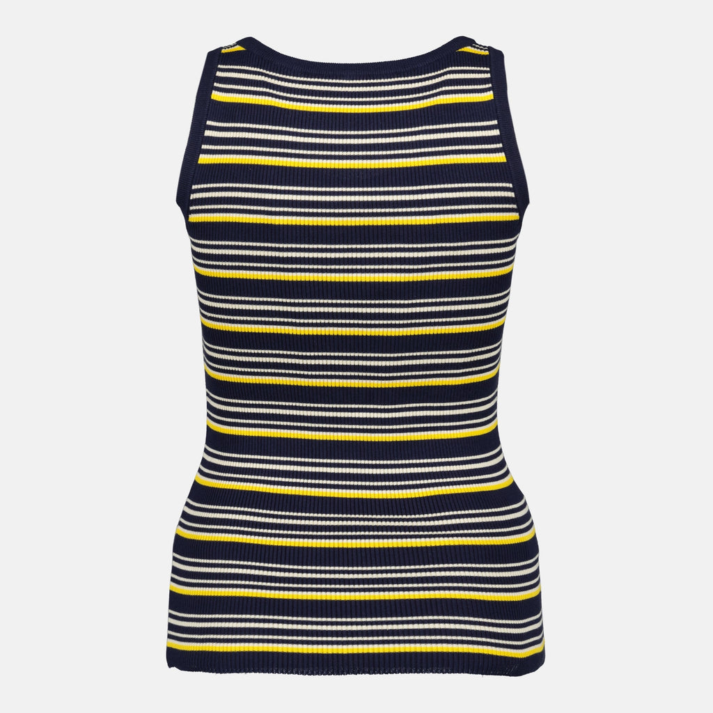 여성을 위한 미우미우의 스트라이프 탱크탑 이미지 - 2026년 봄-여름 시즌 - 뒷면 보기