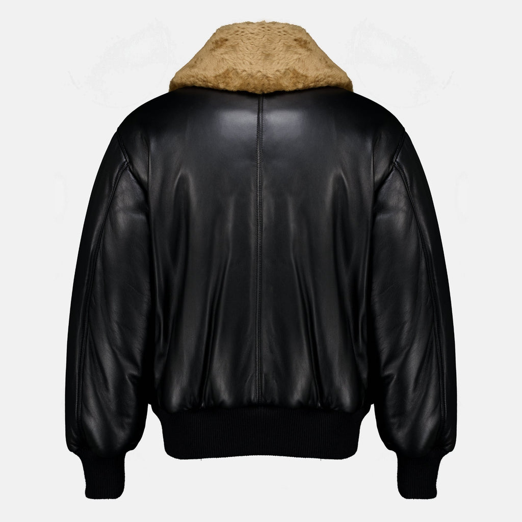 Padded Black Lambskin Jacket