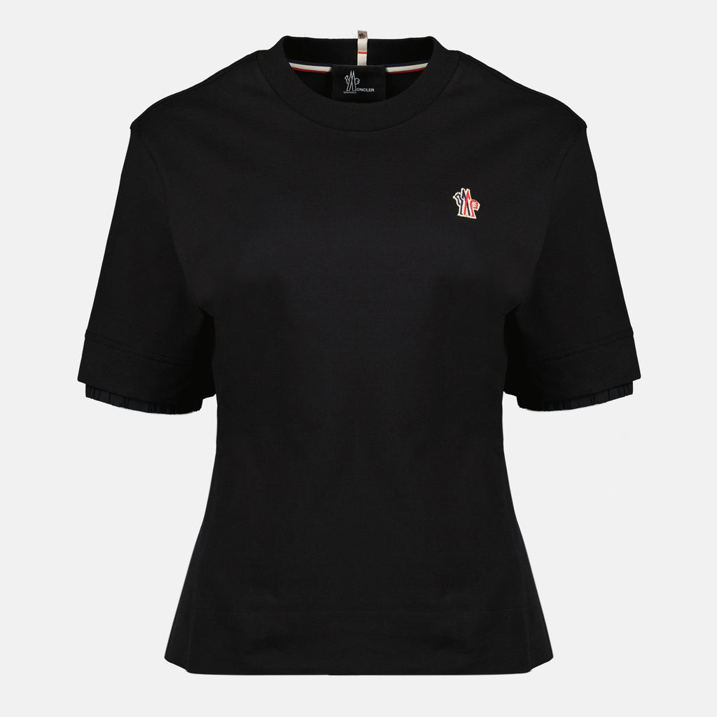 Immagine della T-shirt nera con logo di Moncler Grenoble per donne - Stagione primavera-estate 2026 - Vista frontale