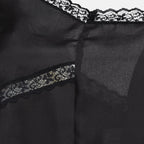 Image of Silk Lace Top with Asymmetric Neckline by Mm6 for Women - Season Spring-Summer 2025 - Product detail view 2