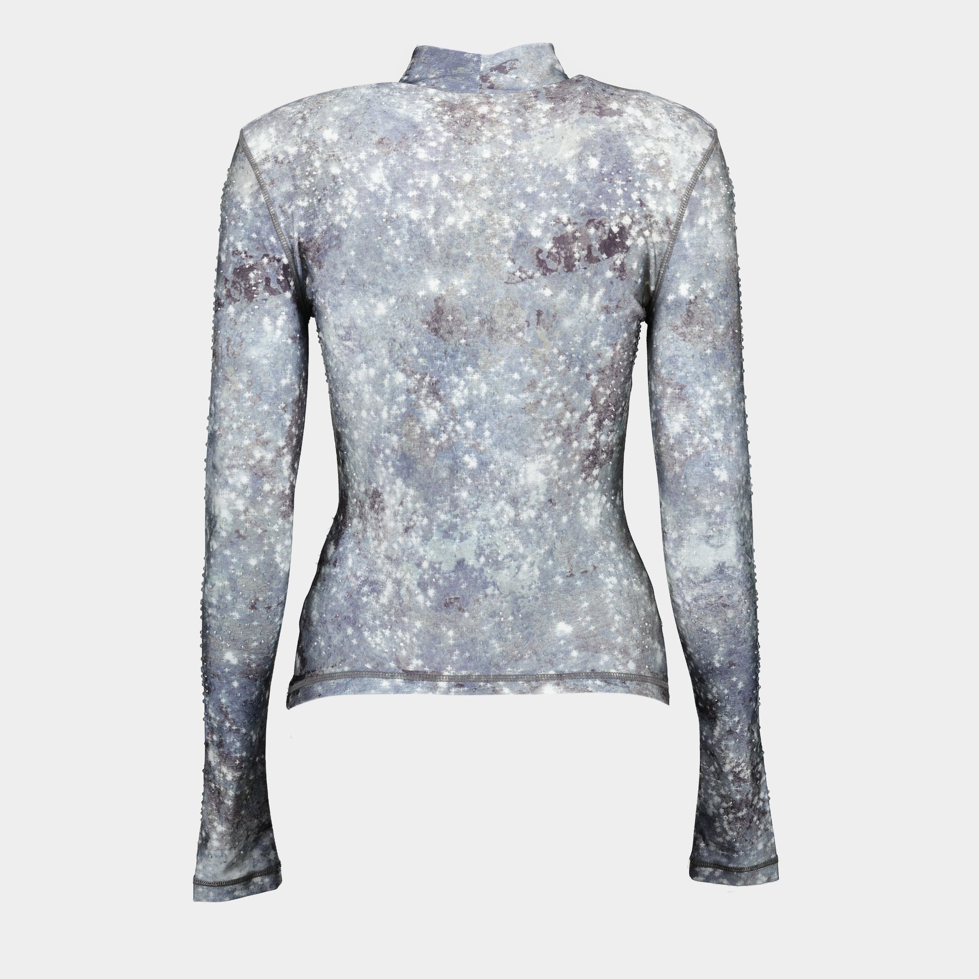 T-Akara top, galaxy print top, Diesel spring collection, slim fit top, high neck top