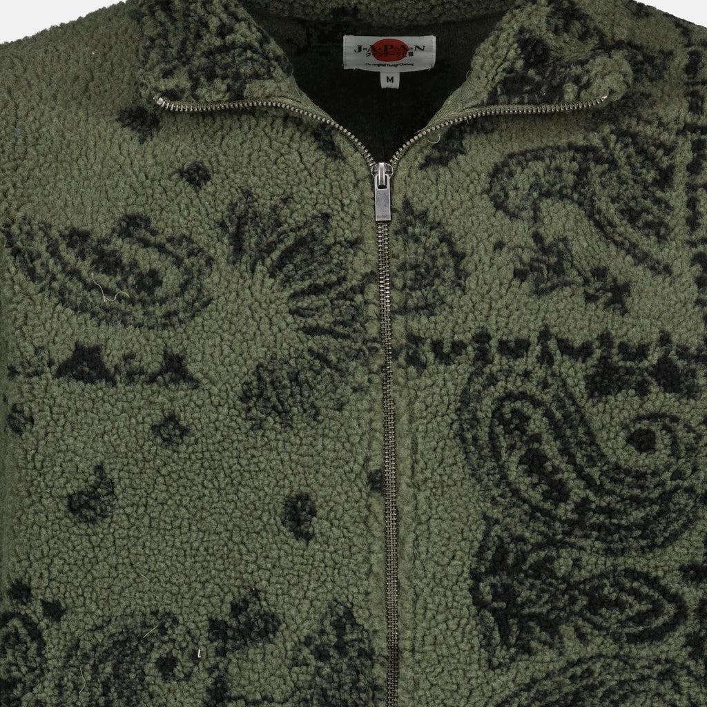 Jun fleece jacket, Japan Rag, khaki green jacket, Autumn-Winter 2025, polyester jacket