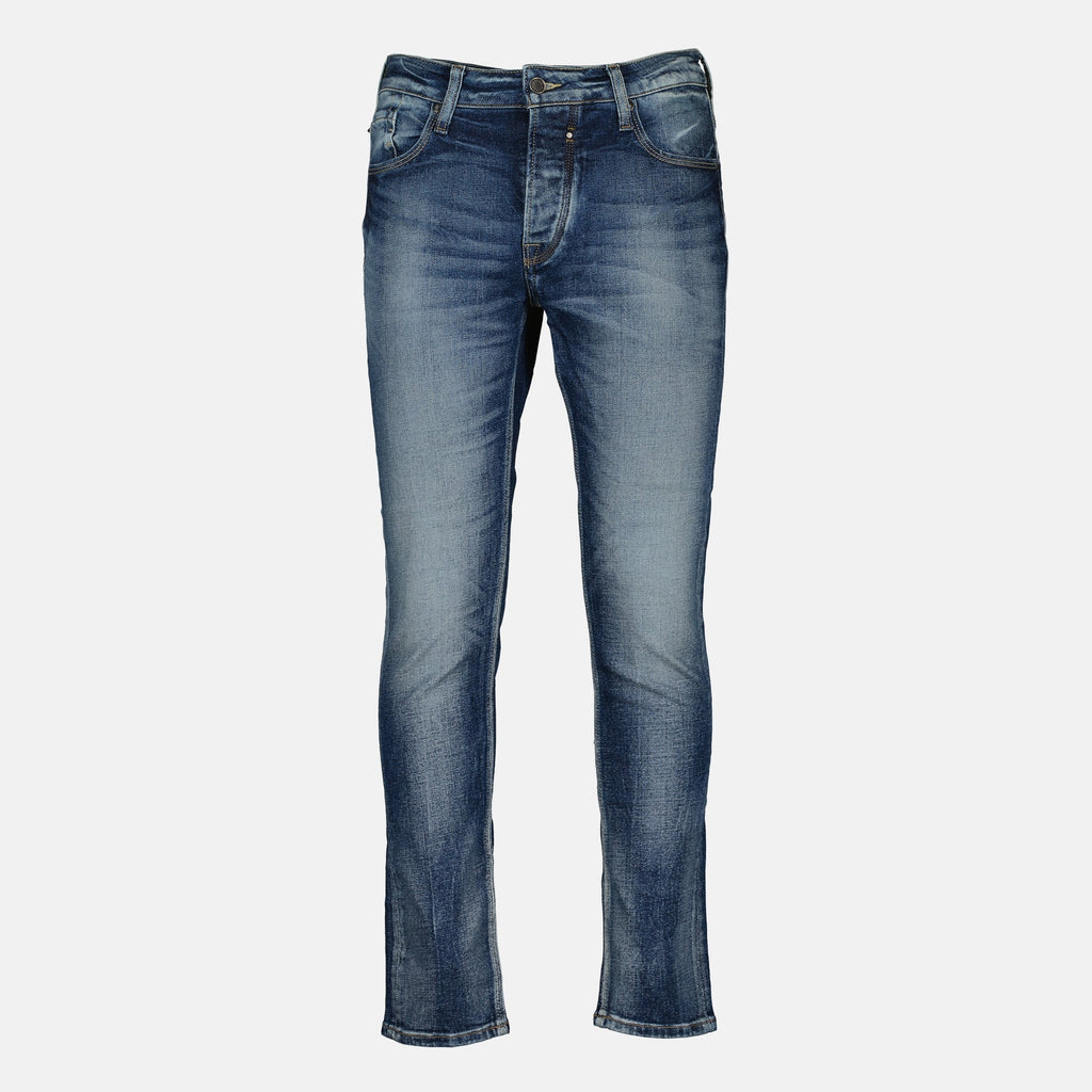 Jean Osaka, Japan Rag denim, straight cut jeans, five pocket design, blue denim