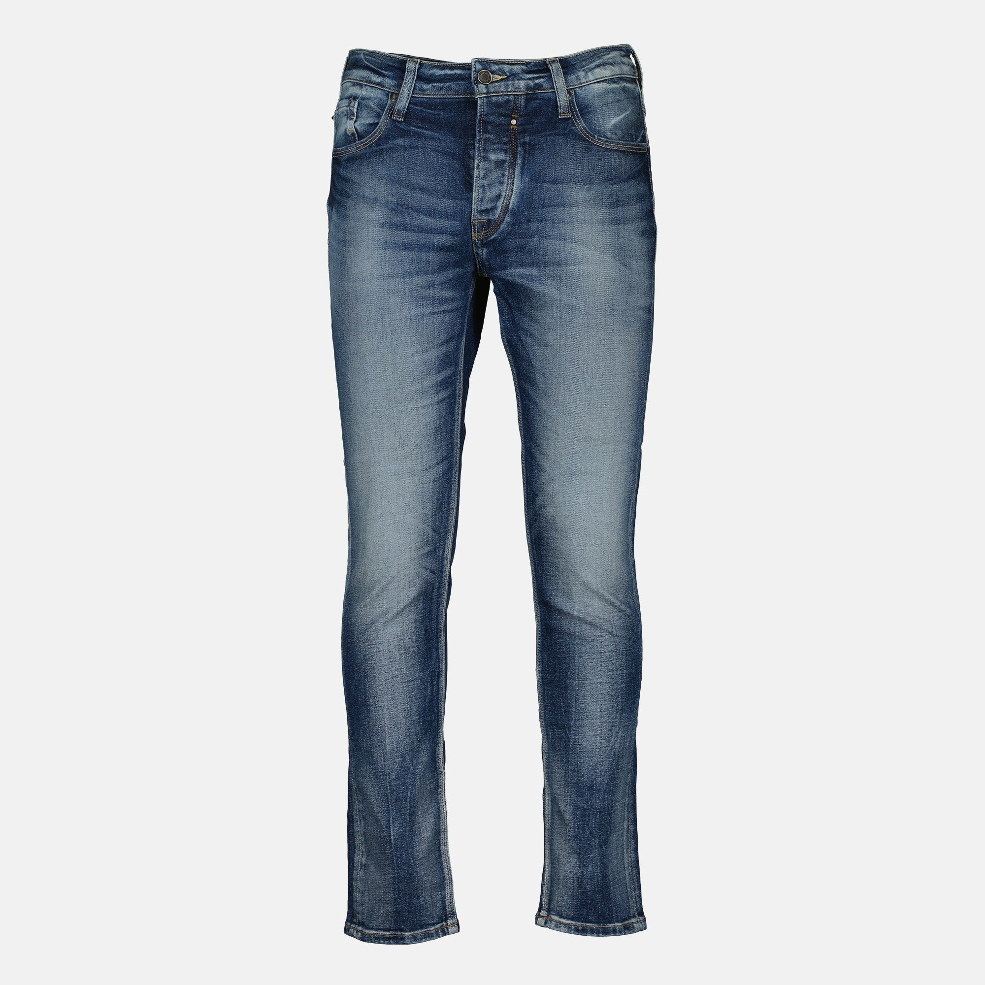 Jean Osaka, Japan Rag denim, straight cut jeans, five pocket design, blue denim