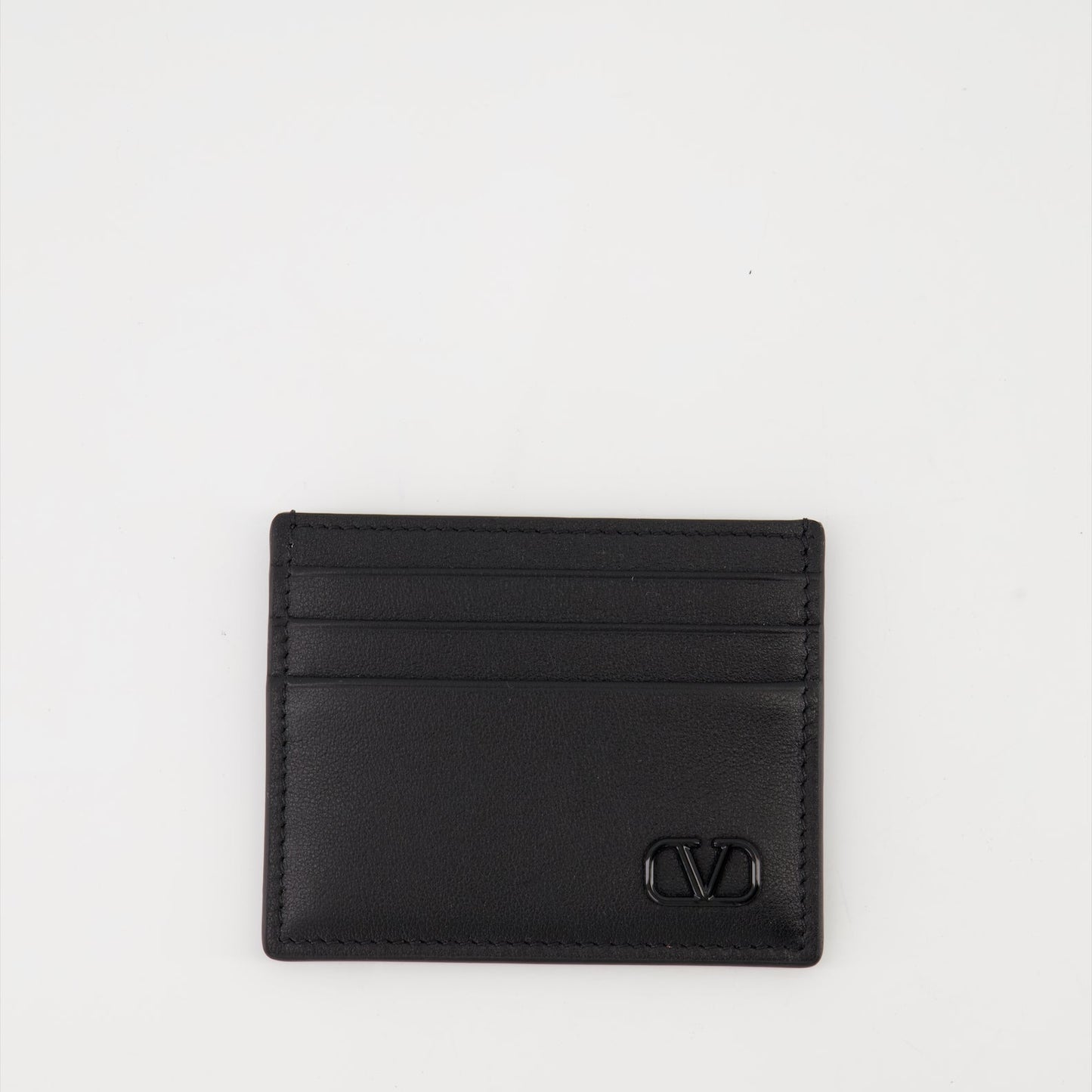 Valentino Garavani, VLogo card holder, luxury leather accessories, black card holder, designer card holder