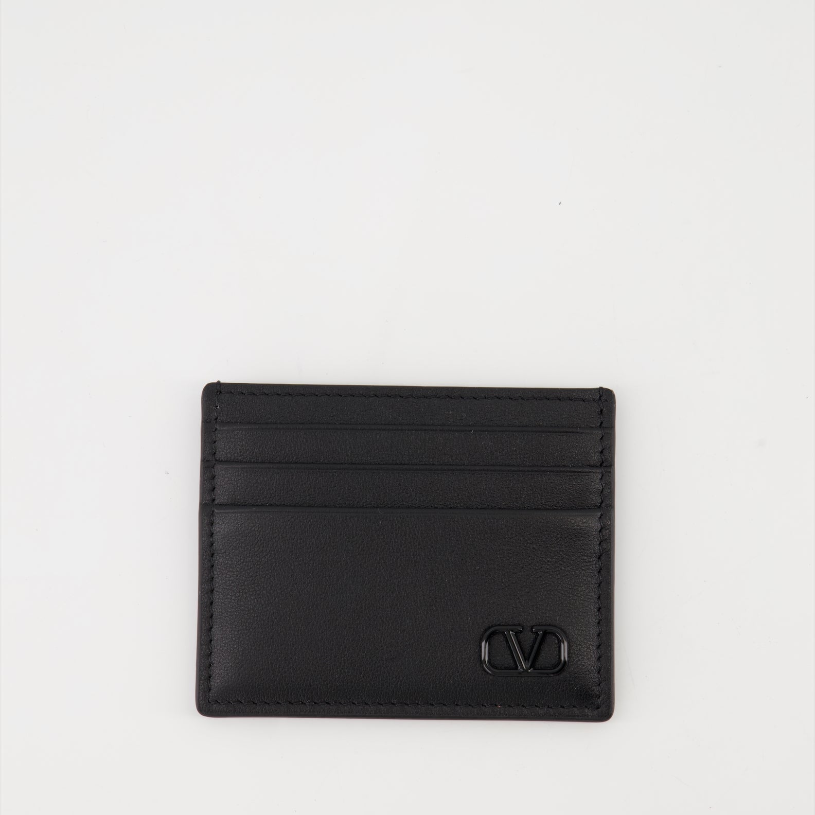 Valentino Garavani, VLogo card holder, luxury leather accessories, black card holder, designer card holder