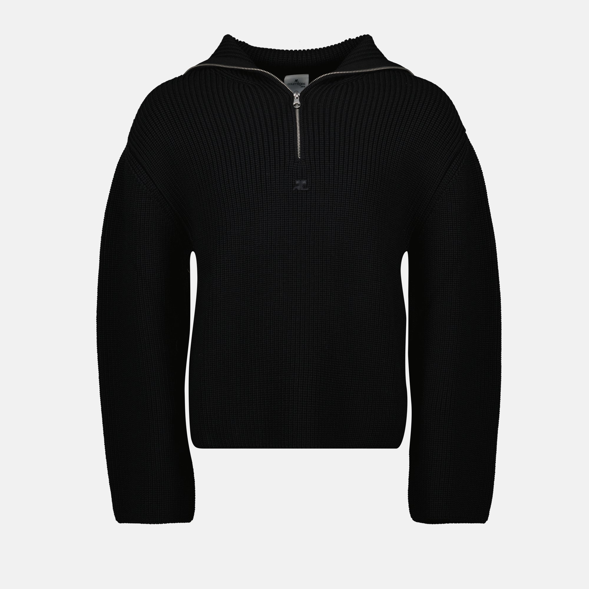 tricker black knit sweater courreges men 15468446384508