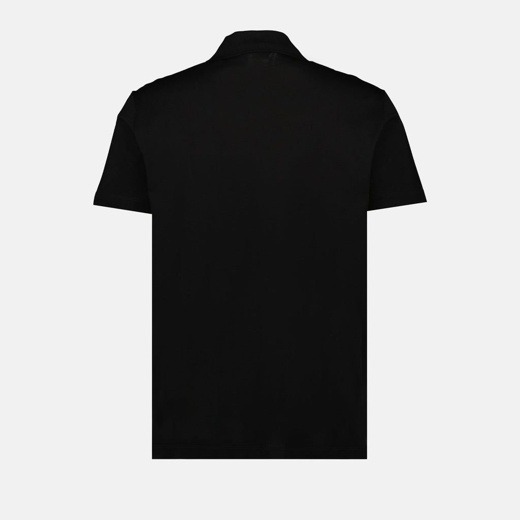 Versace polo, Medusa logo, cotton polo shirt, black polo, embroidered luxury shirt