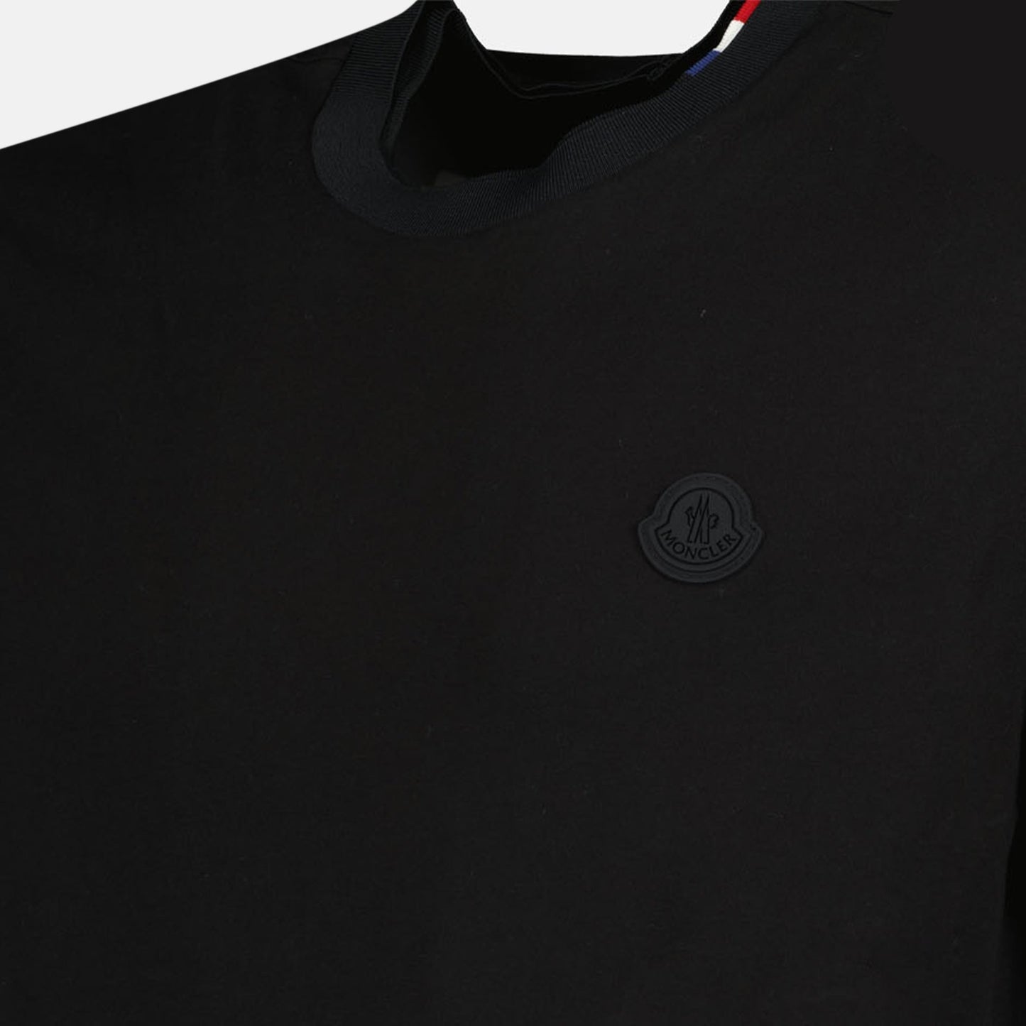 Moncler T-shirt, Black Logo T-shirt, Luxury Cotton T-shirt, Autumn-Winter 2024, Designer T-shirt